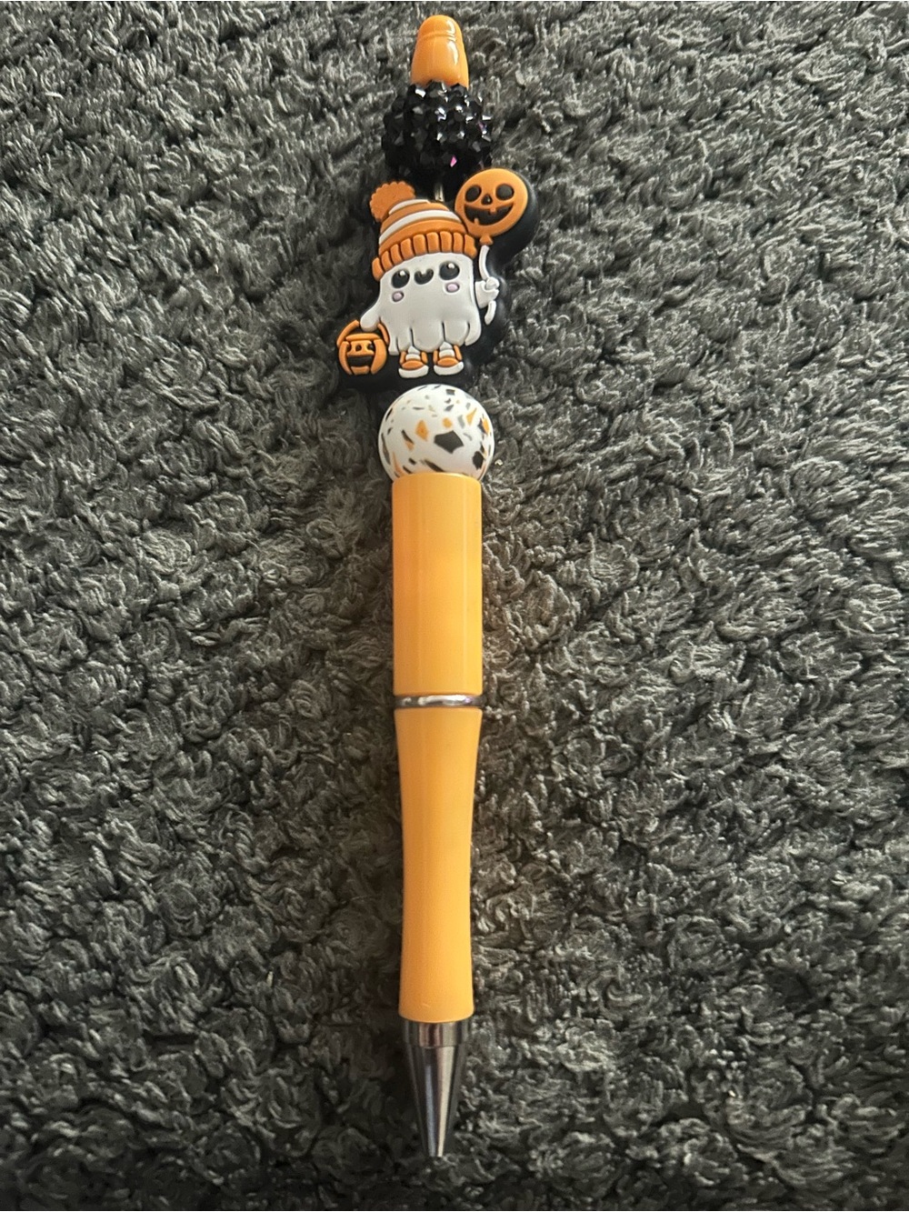 Hand Crafted Orange Halloween Ghost Decorative Gel Pen